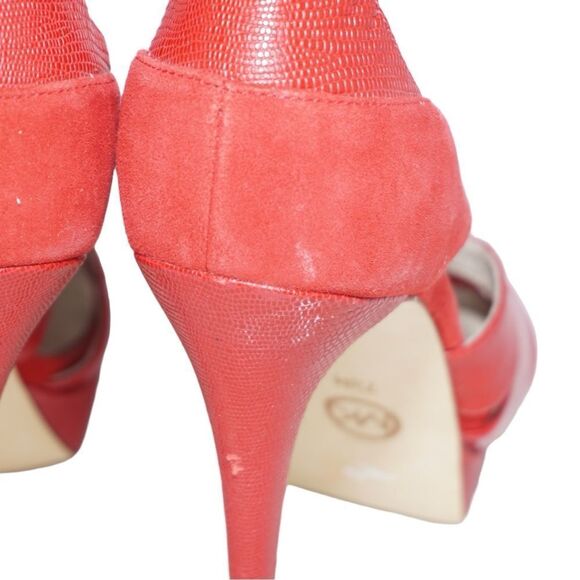Michael Kors Red Suede Stiletto Pumps, Size 7 - Picture 11 of 11